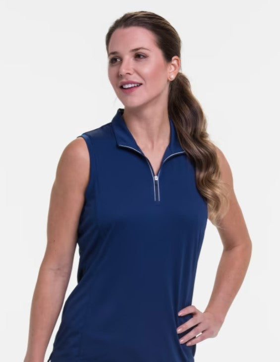 EPNY Convertible Sleeveless Zip Mock Polo (Multiple Colors)