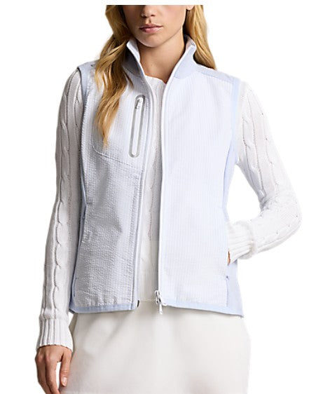 Ralph Lauren RLX SLEEVELESS TECH TERRY FULL-ZIP VEST - SEERSUCKER