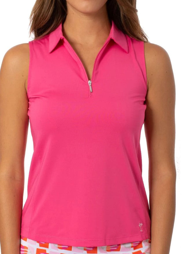 Golftini Sleeveless Zip Polo (Multiple Colors)