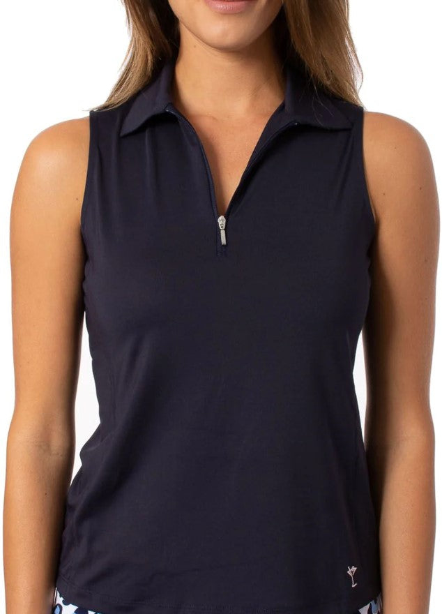 Golftini Sleeveless Zip Polo (Multiple Colors)