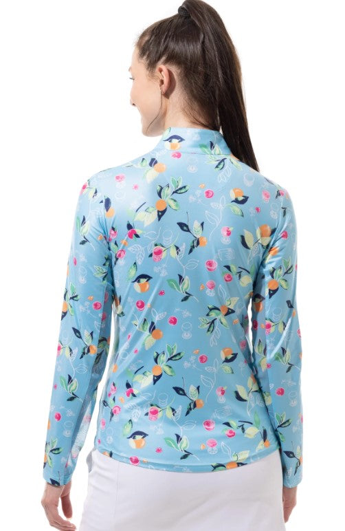 SanSoleil SOLCOOL LONGSLEEVE PRINT MOCK TOP