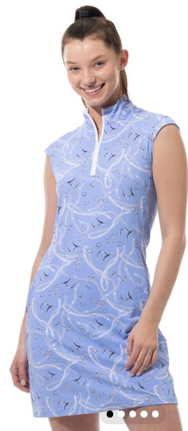 SanSoleil SOLSTYLE ICE SLEEVELESS ZIP MOCK DRESS