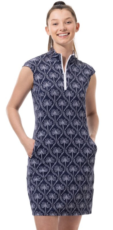 SanSoleil SOLSTYLE ICE SLEEVELESS ZIP MOCK DRESS