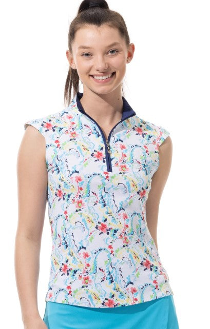 SanSoleil SOLTEK LUX SLEEVELESS PRINT MOCK