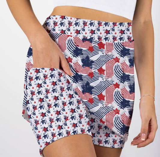 Skort Obsession STAR SPANGLED PATTERN Skort 17"
