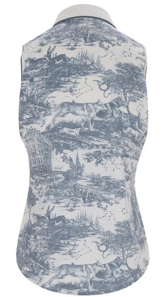 GREYSON Huntress Toile Sleeveless Scarlett Polo