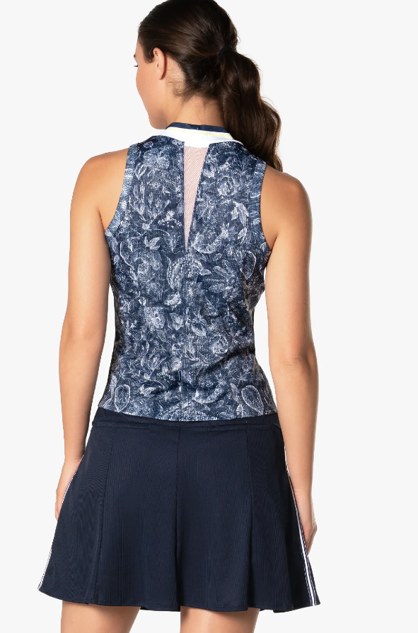 Lucky in Love Electric Toile Fonce' Toile Sleeveless Top