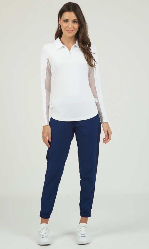 IBKUL Adjustable Length Long Sleeve Polo (Multiple Colors)