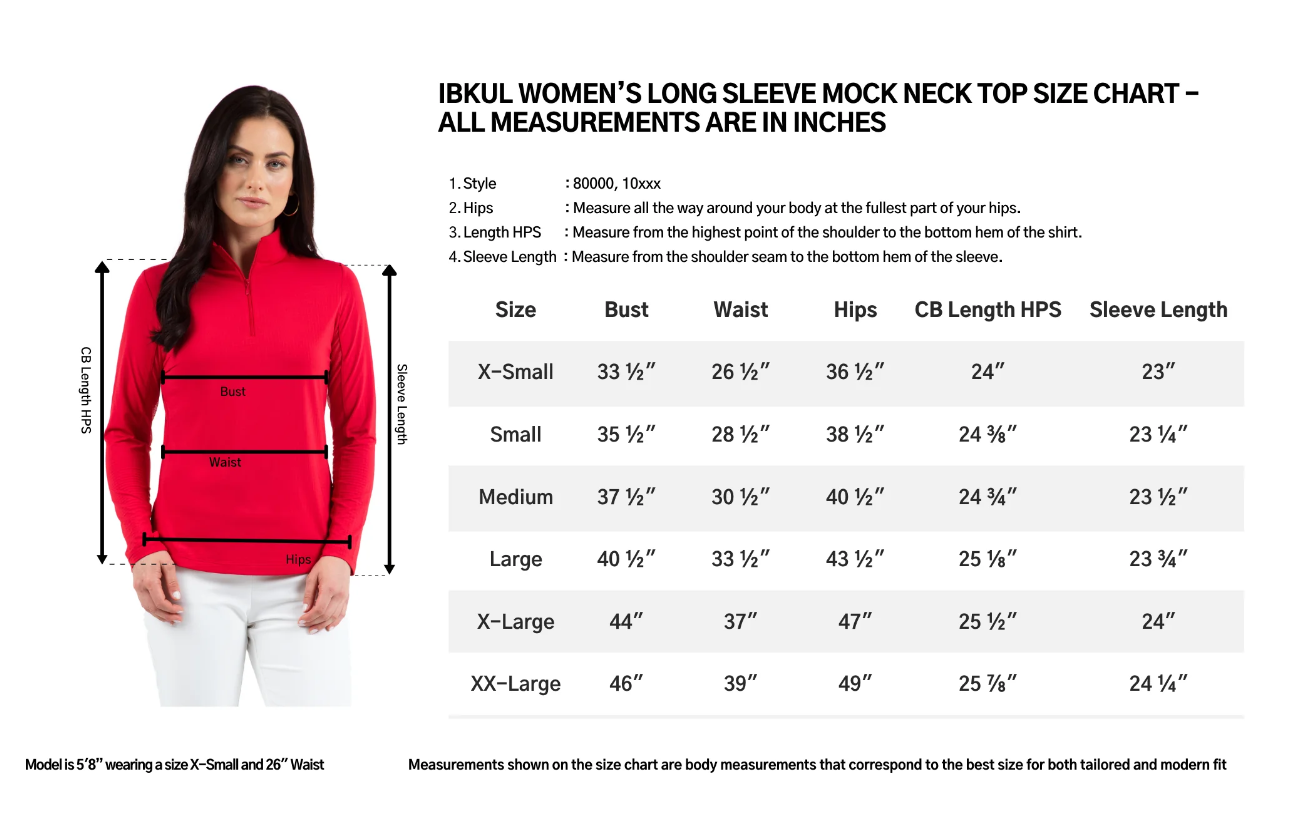 IBKUL Solid Long Sleeve Mock Neck Top (Multiple Colors)