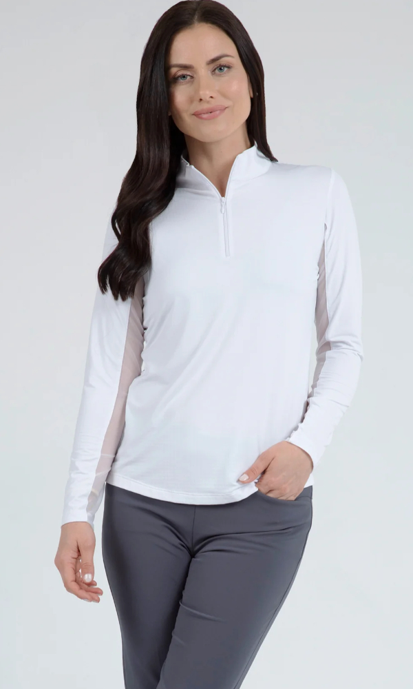 IBKUL Essentials Solid Long Sleeve Mock Neck Top (Multiple Colors)
