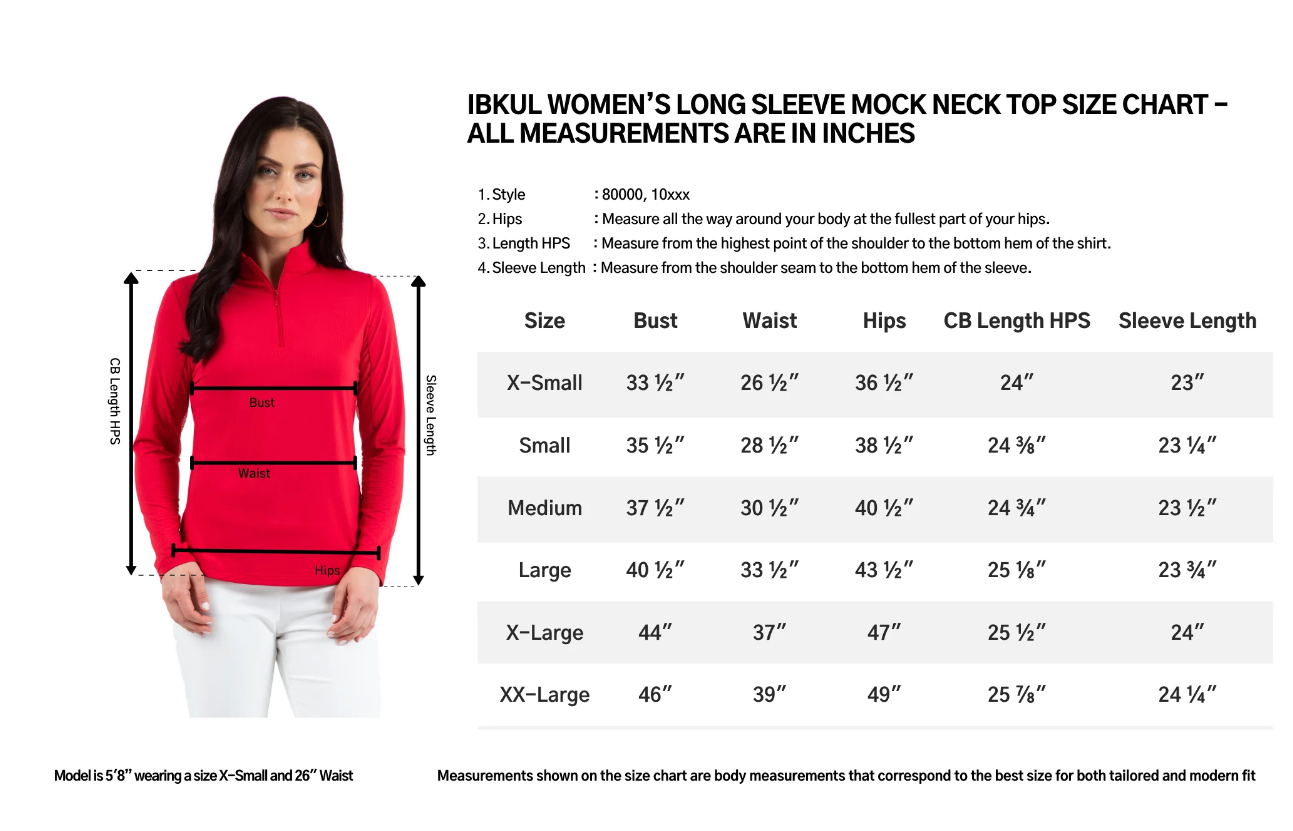 IBKUL Leslie Print Long Sleeve Mock Neck Top