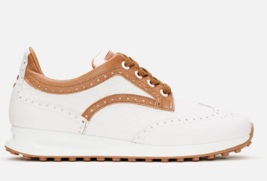 Duca Del Cosma Serena Golf Shoe - White/Cognac