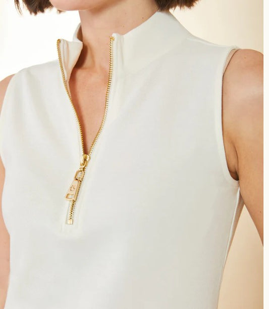Spartina Serena Half-Zip Pique Sleeveless Top