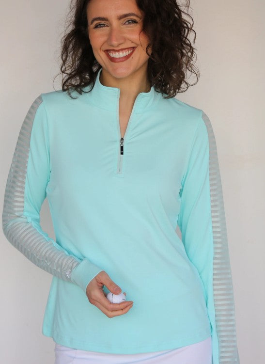 FAMARA TONAL SOLIDS SHEER LONG SLEEVE SHIRT (MULTIPLE COLORS)