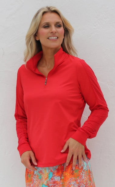 FAMARA TONAL SOLIDS SHEER LONG SLEEVE SHIRT (MULTIPLE COLORS)