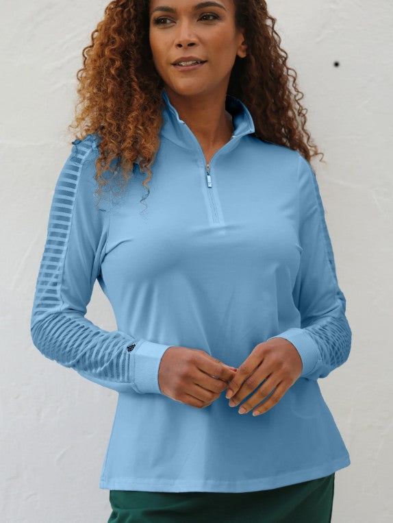 FAMARA TONAL SOLIDS SHEER LONG SLEEVE SHIRT (MULTIPLE COLORS)