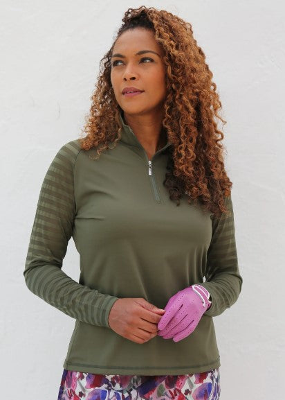 FAMARA TONAL SOLIDS SHEER LONG SLEEVE SHIRT (MULTIPLE COLORS)