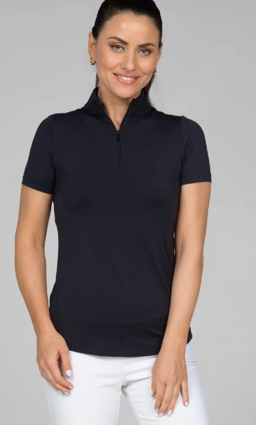 IBKUL ESSENTIALS Short Sleeve Mock Neck TOP (Multiple Colors)