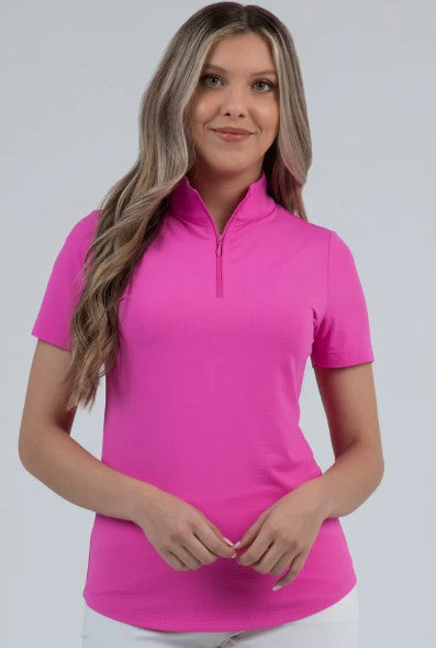 IBKUL Short Sleeve Mock Neck Top (Multiple Colors)