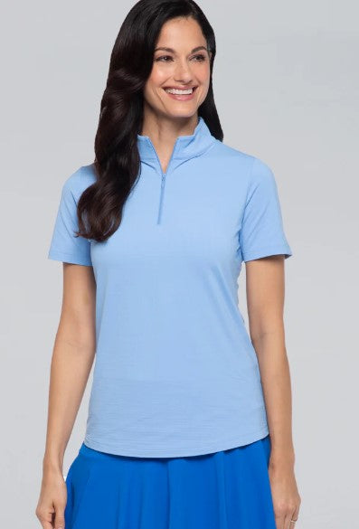 IBKUL Short Sleeve Mock Neck Top (Multiple Colors)