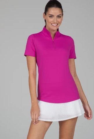 IBKUL Short Sleeve Mock Neck Top (Multiple Colors)