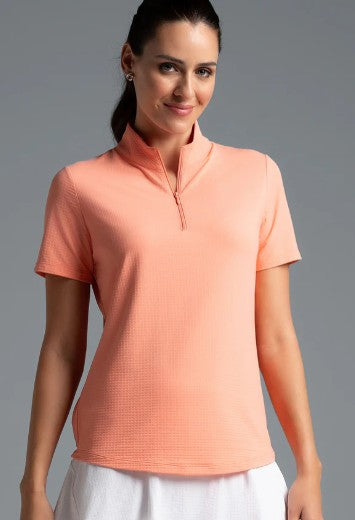 IBKUL Short Sleeve Mock Neck Top (Multiple Colors)