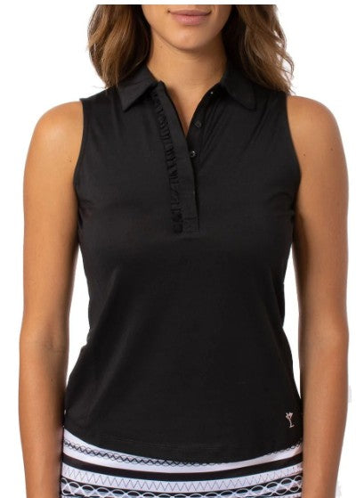 Golftini Sleeveless Ruffle Stretch Polo (Multiple Colors)