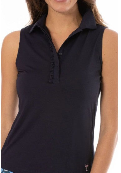 Golftini Sleeveless Ruffle Stretch Polo (Multiple Colors)