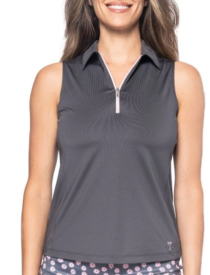 Golftini Sleeveless Zip Polo (Multiple Colors)