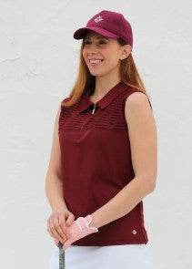FAMARA TONAL SOLIDS SLEEVELESS SHEER GOLF SHIRT (MULTIPLE COLORS)