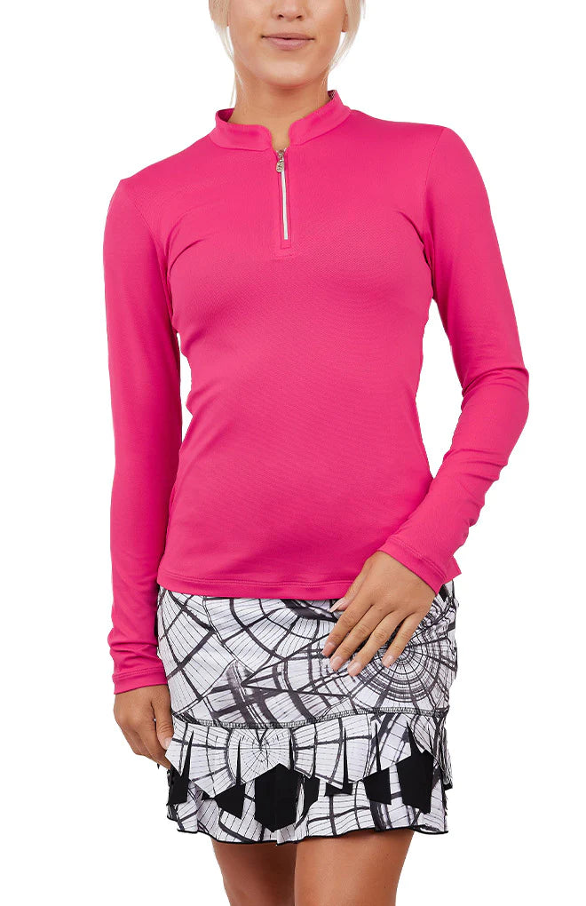 Sofibella UV Pique Zip Long Sleeve Top V2 (Multiple Colors)