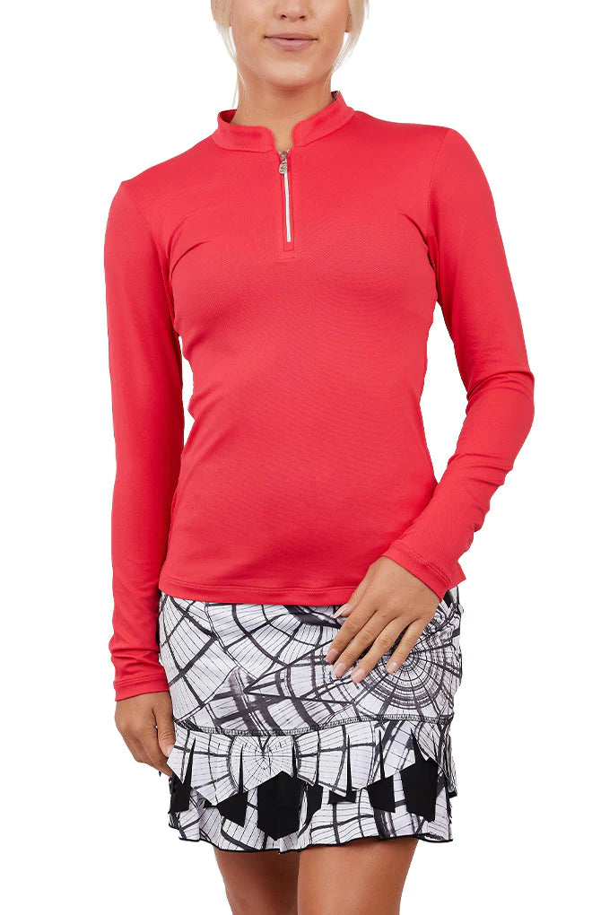 Sofibella UV Pique Zip Long Sleeve Top V2 (Multiple Colors)