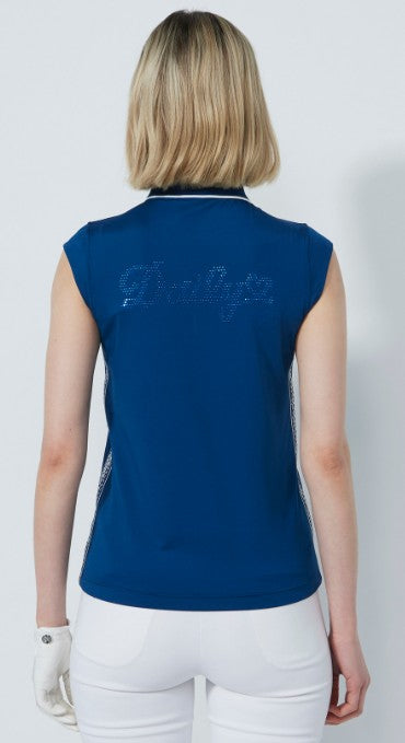 Daily Sports BLUE ILLUSIONS Stud Logo Sleeveless Polo Shirt