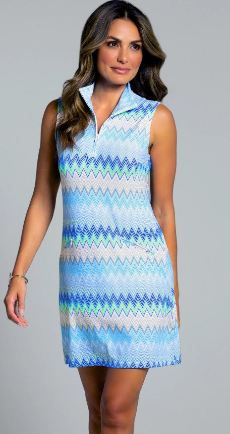IBKUL Susan Print Sleeveless Mock Dress (Multiple Colors)