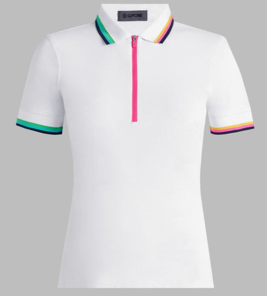 G/FORE APPAREL TECH PIQUÉ QUARTER ZIP SHORT SLEEVE POLO