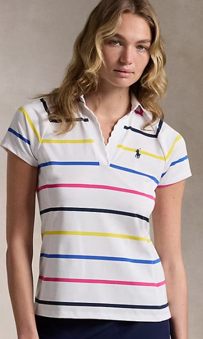 Ralph Lauren RLX Tailored Fit Stretch Short Sleeve Jersey Polo Shirt Gals on and off the Green