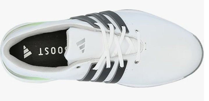 Adidas Tour360 24 Shoe in White/Green Spark/Core Black