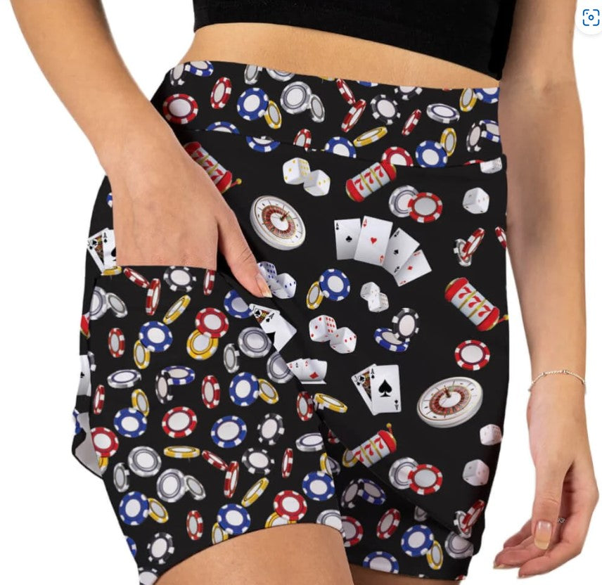SKORT OBSESSION U BETCHA BLACK SKORT 17"
