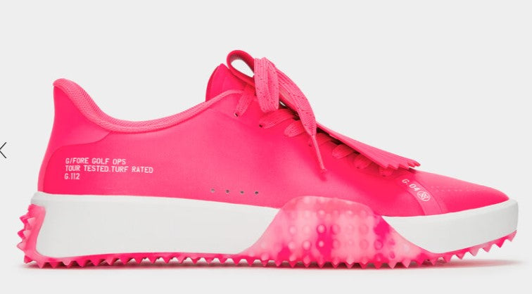 G/FORE G.112 CAMO SOLE KILTIE GOLF SHOE IN KNOCK OUT PINK