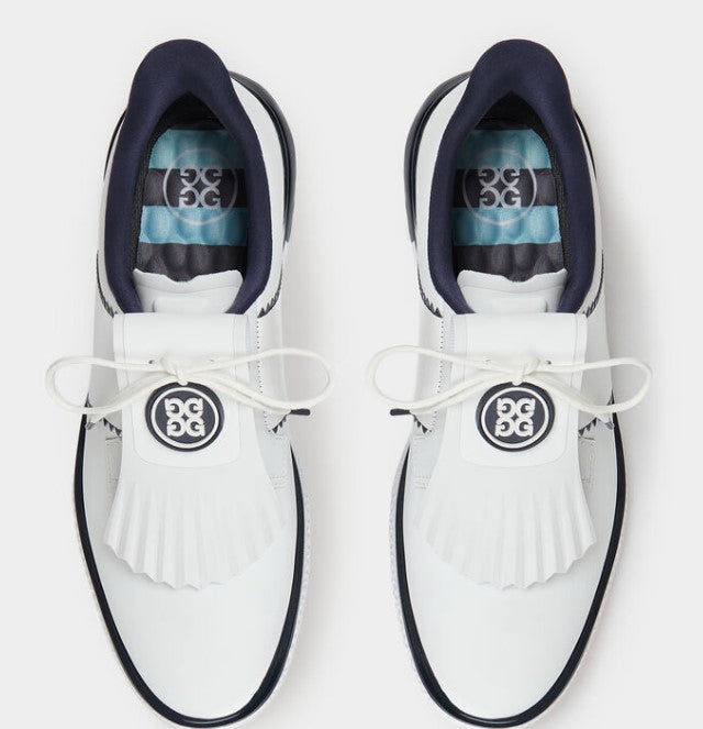 G/FORE GALLIVAN2R SIDE STRIPE KILTIE GOLF SHOE IN SNOW/TWILIGHT