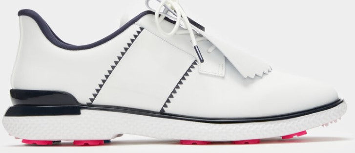 G/FORE GALLIVAN2R SIDE STRIPE KILTIE GOLF SHOE IN SNOW/TWILIGHT