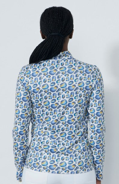 Daily Sports BLUE ILLUSIONS Peached Half Neck Long Sleeve Polo