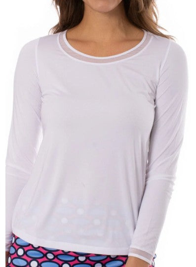 Golftini Long Sleeve Long Sleeve Mesh Trim Top