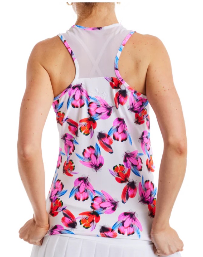Tzu Tzu Winnie Flutter Sleeveless Racerback Top