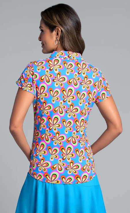 IBKUL Arya Print Tulip Sleeve Polo (Multiple Colors)