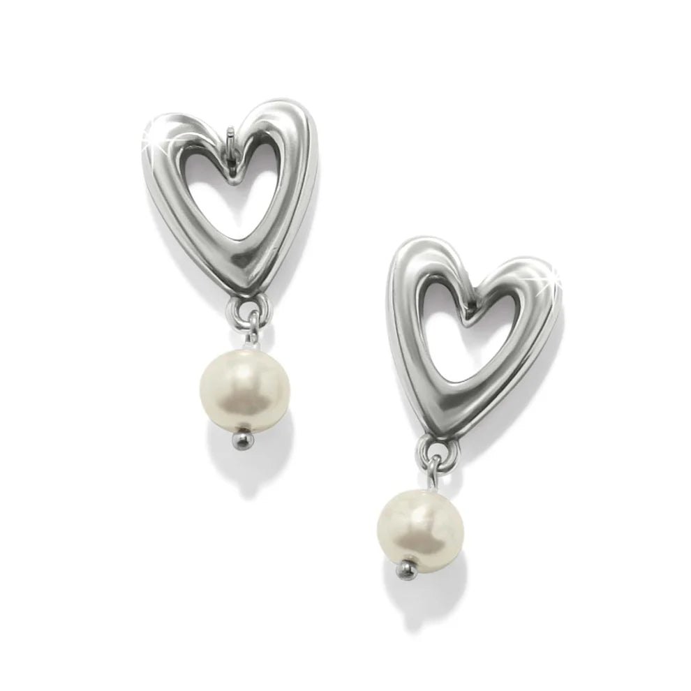 Brighton Cascade Open Heart Pearl Post Drop Earrings