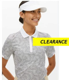 Rohnisch Active Energy Abby Hexagon Print Short Sleeve Polo Shirt