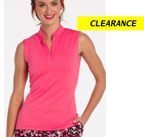 EPNY GO WILD SLEEVELESS MANDARIN COLLAR POLO