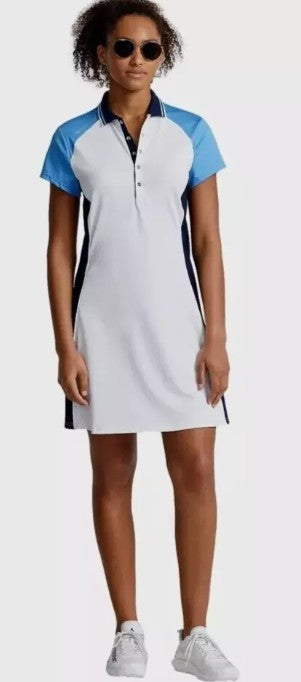 Ralph Lauren RLX Color-Blocked Stretch Short Sleeve Dress