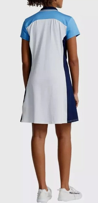Ralph Lauren RLX Color-Blocked Stretch Short Sleeve Dress